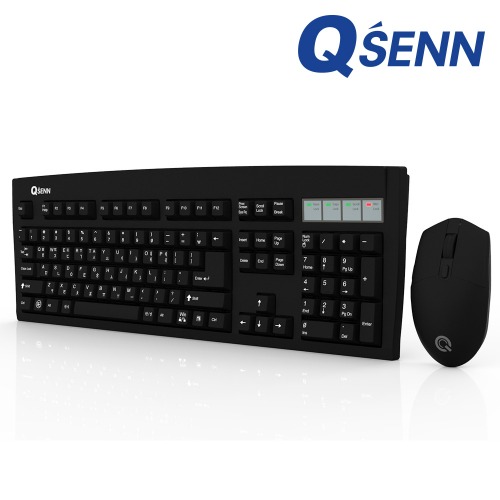 QSENN MK350 무선 키보드 마우스 세트 블랙
