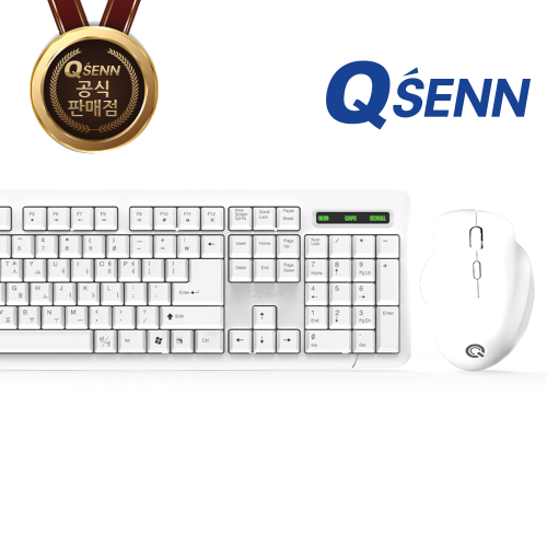 QSENN MK280 무선 키보드 마우스 세트 화이트